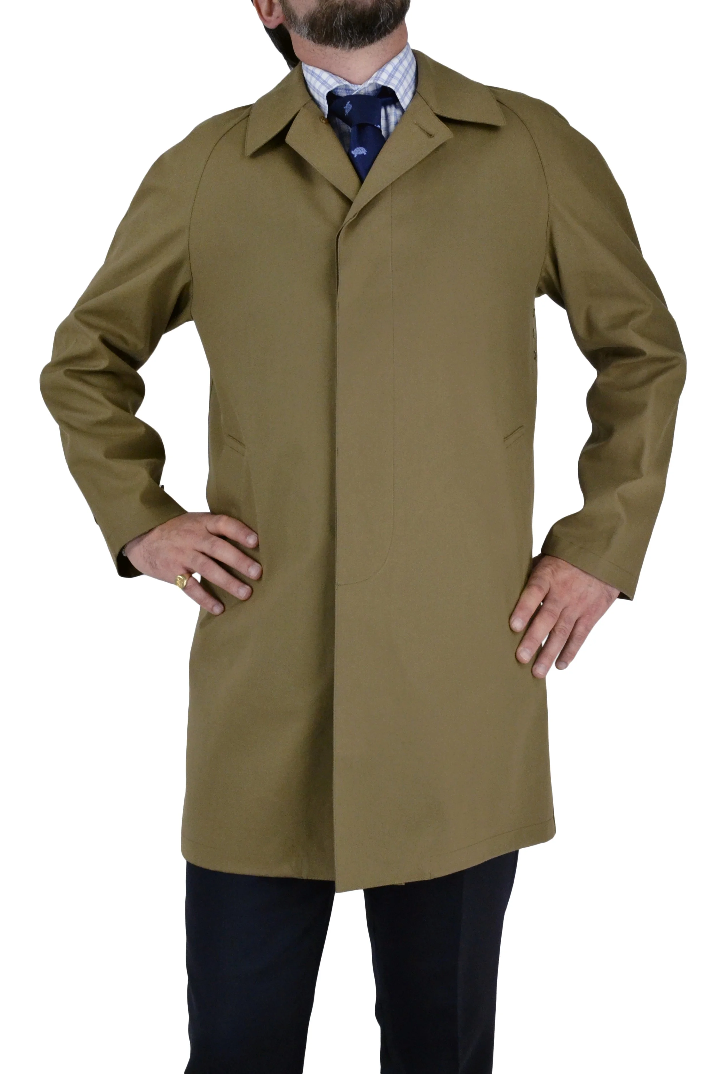 Mackintosh Coat in Tan with Zip-In Wool Lining — C.D. Rigden & Son
